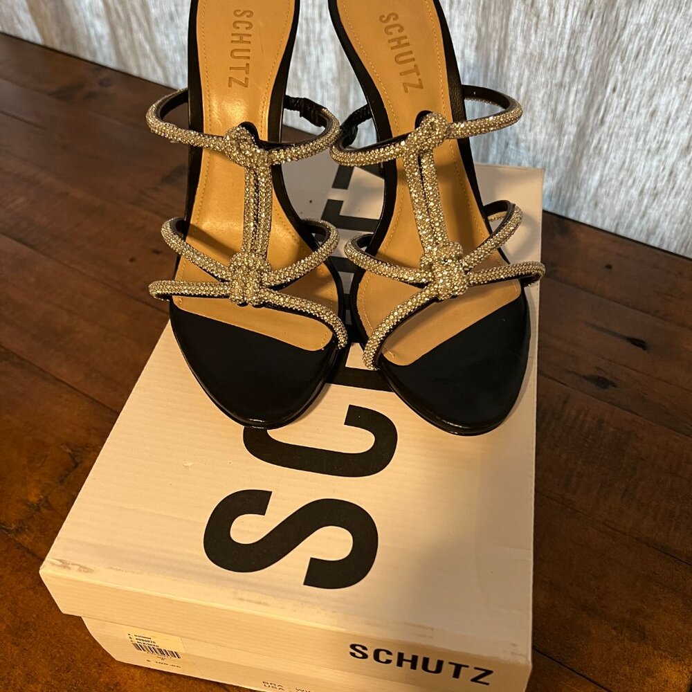 Schultz Naia Stilettos Black with Rhinestones Size 9 NWT - Picture 2 of 6